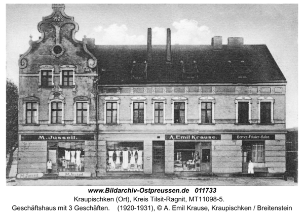 Kraupischken (Ort), Geschäftshaus mit 3 Geschäften
