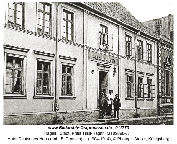 Ragnit, Hotel Deutsches Haus ( Inh. F. Domsch)