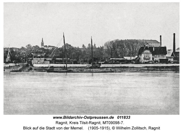 Ragnit, Blick auf die Stadt von der Memel