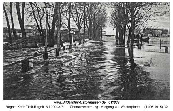 Ragnit, Überschwemmung - Aufgang zur Westerplatte