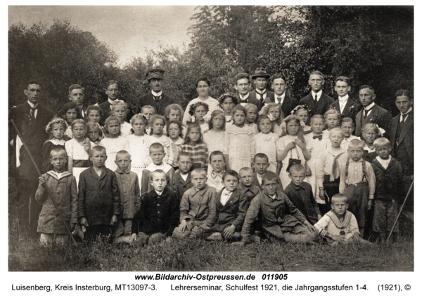 Luisenberg, Lehrerseminar, Schulfest 1921, die Jahrgangsstufen 1-4