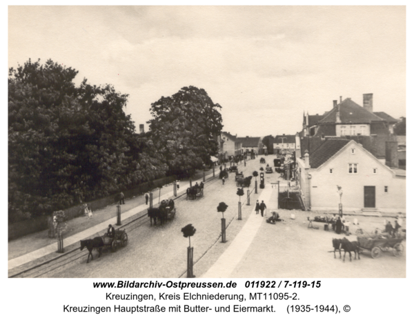 Kreuzingen Hauptstraße mit Butter- und Eiermarkt