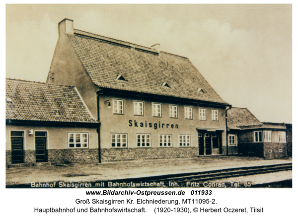 Groß Skaisgirren, Hauptbahnhof und Bahnhofswirtschaft