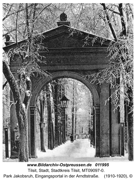 Tilsit, Park Jakobsruh, Eingangsportal in der Arndtstraße