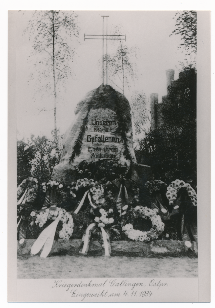 Gallingen Kr. Bartenstein, Kriegerdenkmal