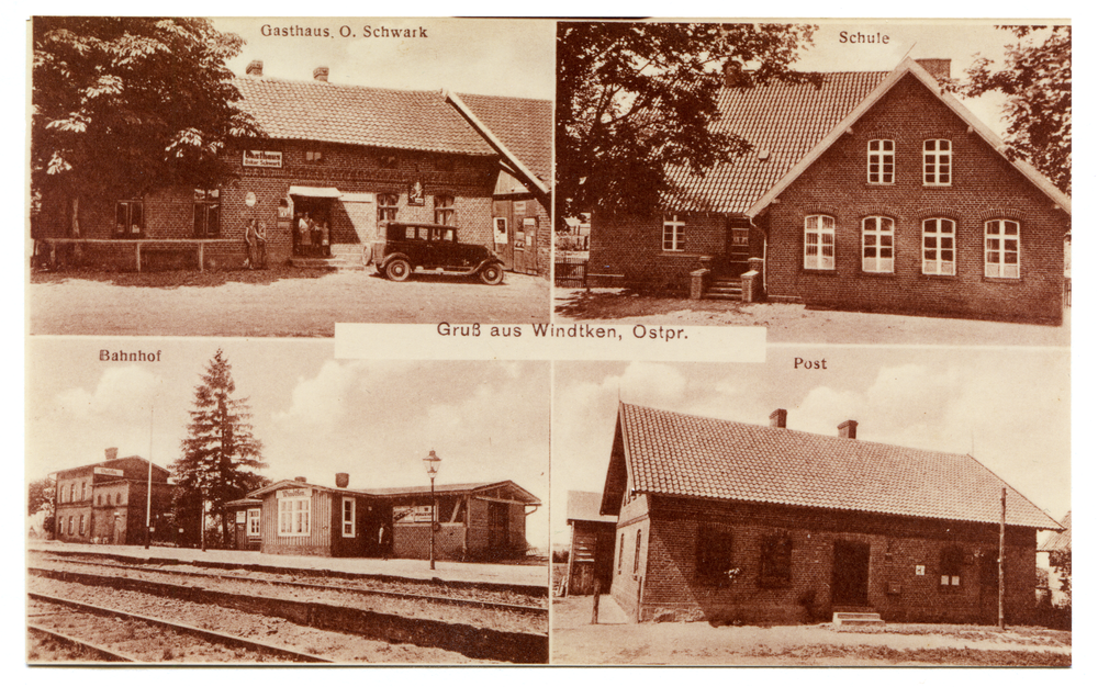 Windtken, Gasthaus O. Schwark, Schule, Bahnhof, Post