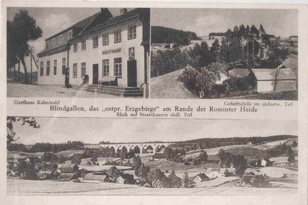 Blindgallen (Schneegrund), Gasthof Kahnhaus, Ortsidylle und Eisenbahnviadukte Staatshausen