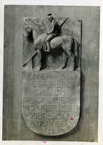 Hohenstein Kr. Osterode, Reichsehrenmal Tannenberg, Gedenktafel Ulanen Regiment 4