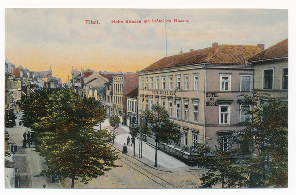 Tilsit, Hohe Straße mit Hotel de Russie