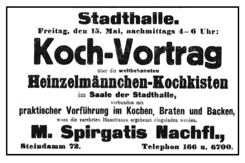 Königsberg (Pr.), Steindamm, M. Spirgalis Nachfl. Eisenwaren, Werkzeuge, Beschläge, Herde