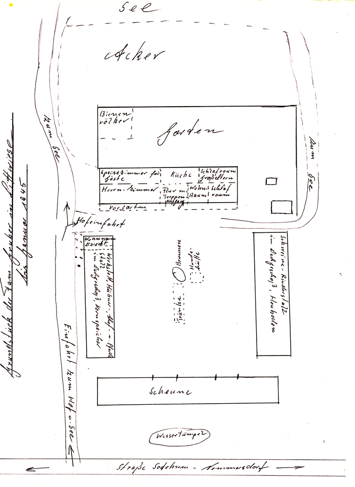 Dittwiese, Grundstück der Familie Gruber, Grundriss