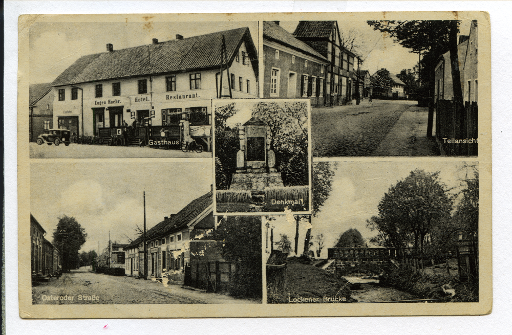 Locken, Gasthaus Eugen Roehr, Ortsansicht, Osteroder Str., Kriegerdenkmal, Lockener Brücke