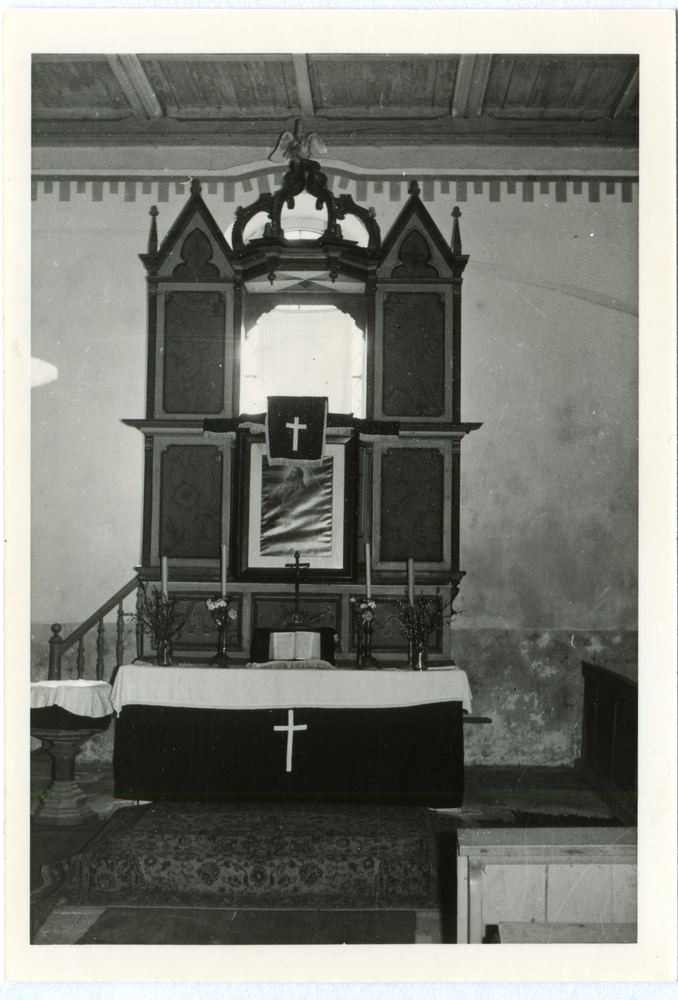 Marienfelde Kr. Osterode (Glaznoty),  Ev. Kirche, Altar