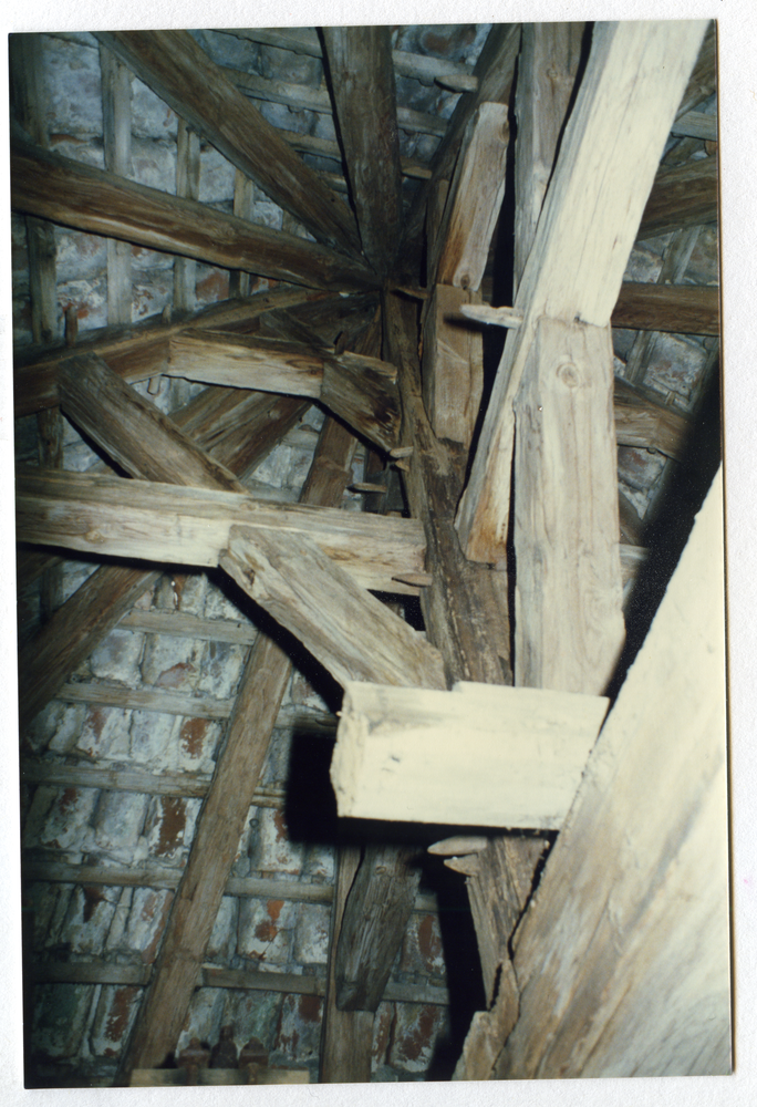 Marienfelde Kr. Osterode (Glaznoty), Ev. Kirche, Innenansicht der Kirchturmspitze