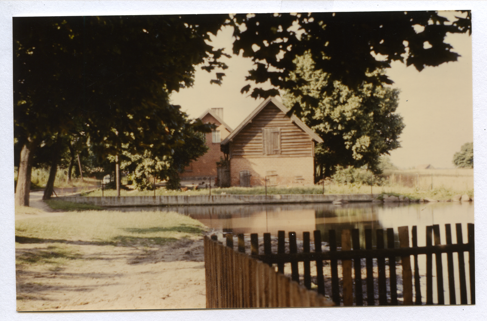 Mispelsee (Jemiołowo),  Schule, Blick auf die Westseite, links die Dorfstraße