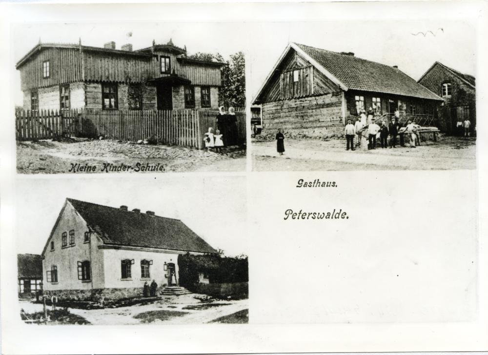 Peterswalde Kr. Osterode, Kleine Kinder-Schule, Gasthaus, Poststelle(?)
