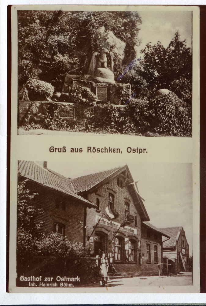 Röschken, Kriegerdenkmal, Gasthof zur Ostmark