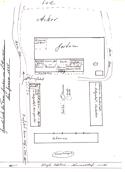 Dittwiese, Grundstück der Familie Gruber, Grundriss