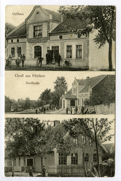 Mörken, Gasthaus Otto Rostek, Dorfstraße, Schule