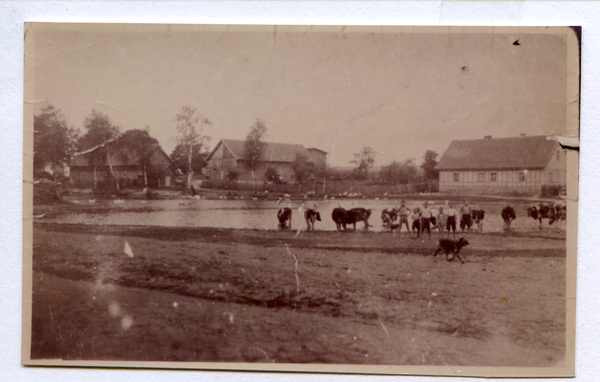 Mörken, Am Dorfteich, im Hintergrund der Hof von Robert Marenski