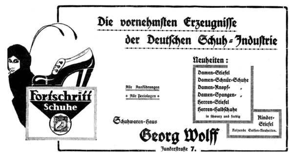 Königsberg (Pr.), Junkerstraße, Georg Wolff, Schuhwaren