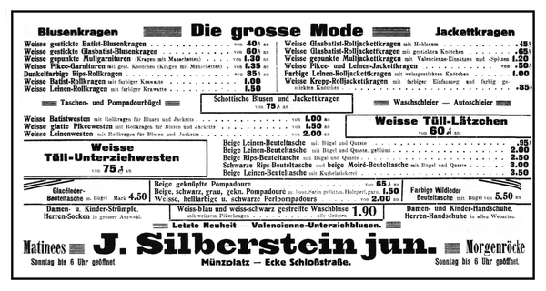 Königsberg (Pr.), Münzplatz, J. Silberstein, Bekleidungshaus