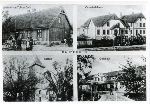 Rauschken Kr. Osterode, Gasthaus Tobias Zack, Gemeindehaus, Ev. Kirche, Gutshaus