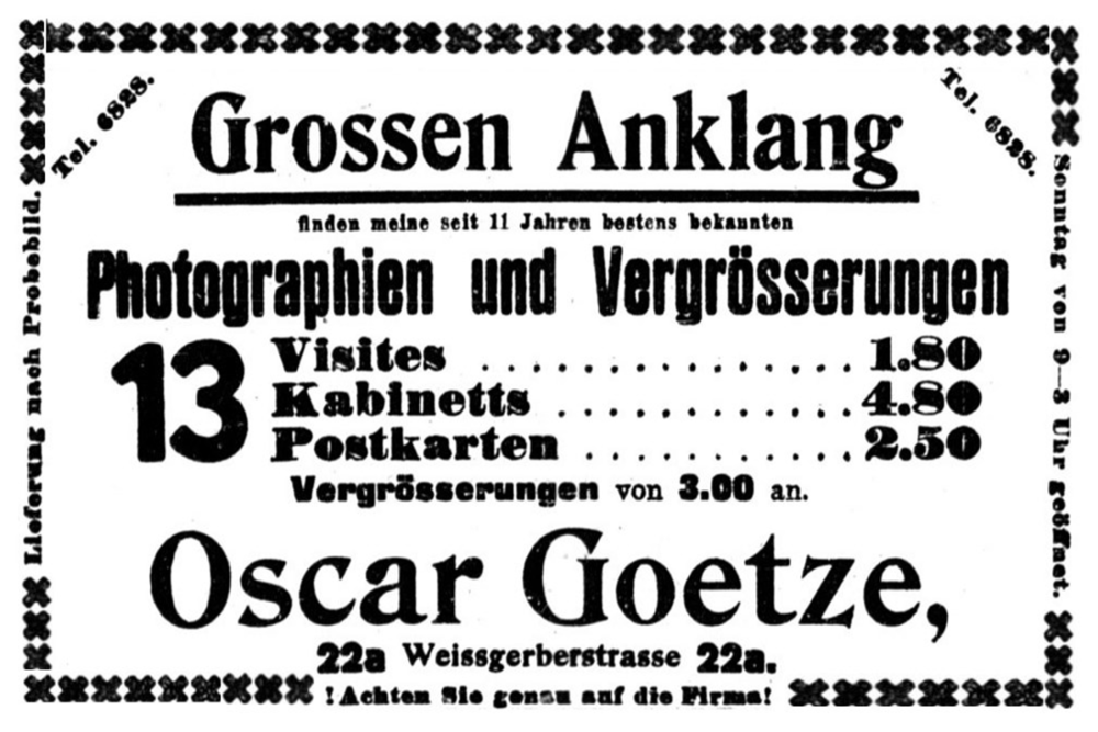 Königsberg, Weißgerberstraße, Oscar Goetze, Fotogeschäft