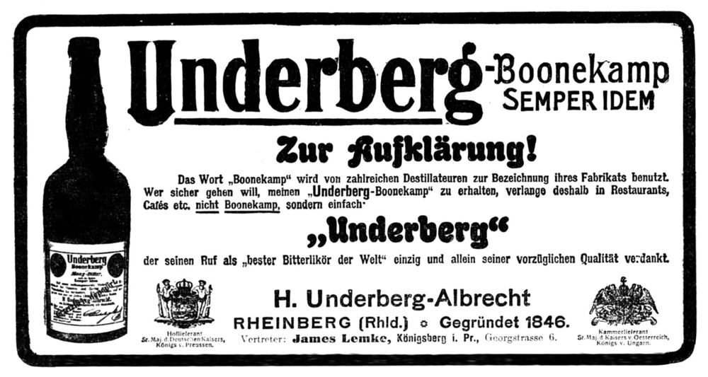 Königsberg, Georgstraße 6, James Lemke, Spirituosenhandel (Underberg-Vertreter)