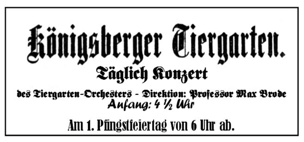 Königsberg (Pr.), Tiergarten , Konzert am 1. Pfingstfeiertag