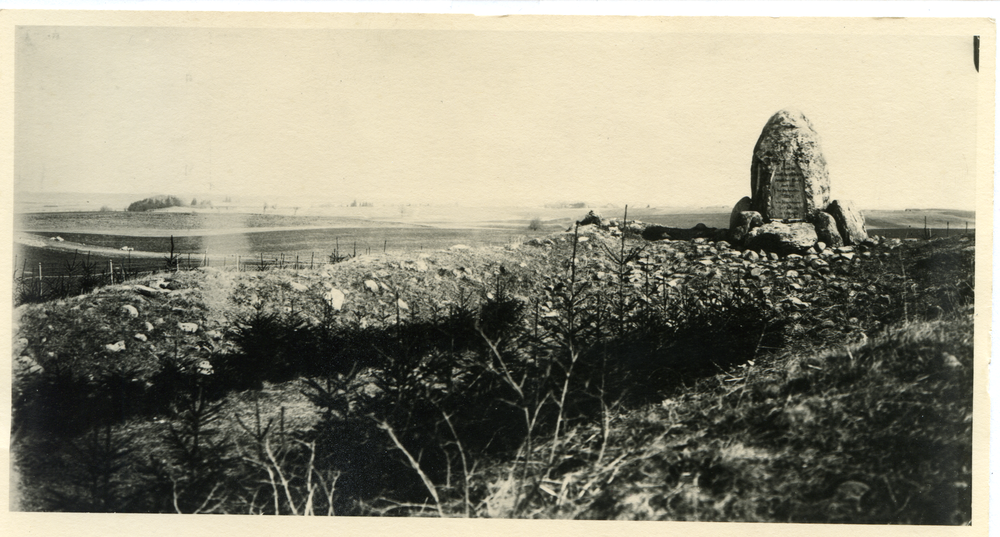 Tannenberg Kr. Osterode , Ruine der Hochmeisterkapelle mit dem Gedenkstein des Hochmeisters Ulrich von Jungingen (Hochmeisterstein)