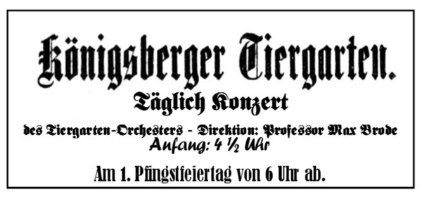 Königsberg (Pr.), Tiergarten , Konzert am 1. Pfingstfeiertag