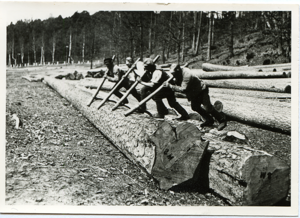 Eckschilling, Flößer rollen Holz