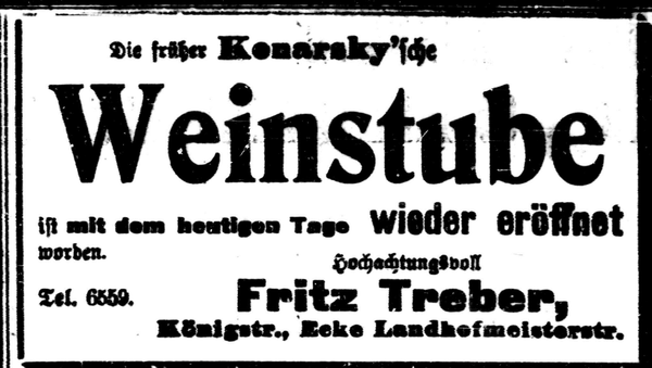 Königsberg (Pr.), Königstraße, Weinstube Fritz Treber