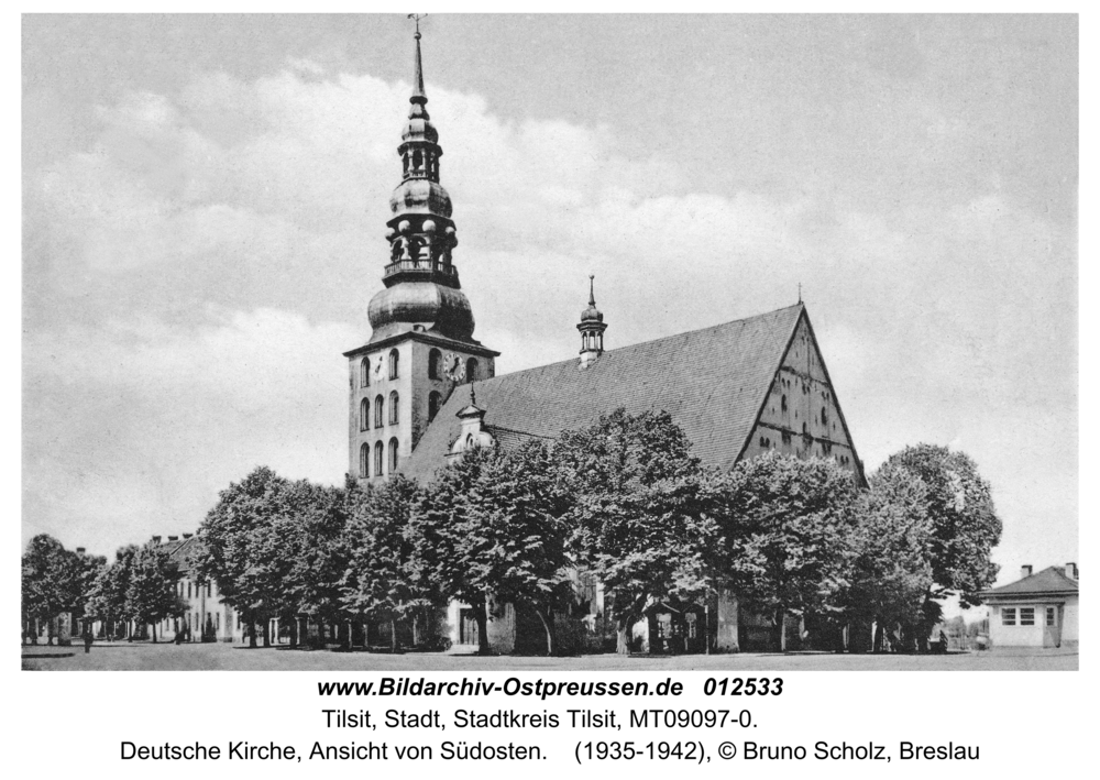 Tilsit, Deutsche Kirche, Ansicht von Südosten