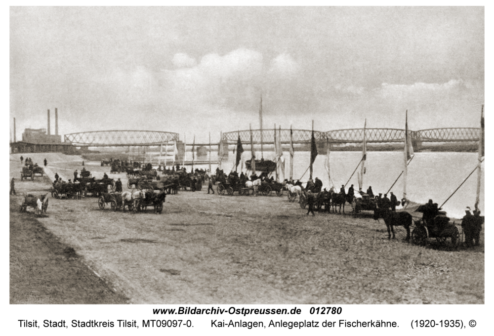 Tilsit, Kai-Anlagen, Anlegeplatz der Fischerkähne