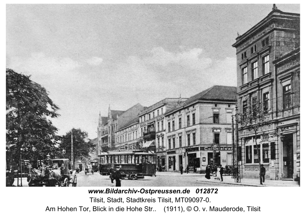 Tilsit, Am Hohen Tor, Blick in die Hohe Str.