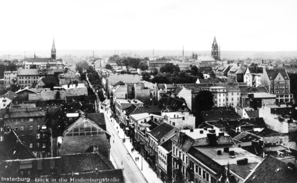 Insterburg, Hindenburgstraße, Blick vom Kirchturm der Lutherkirche
