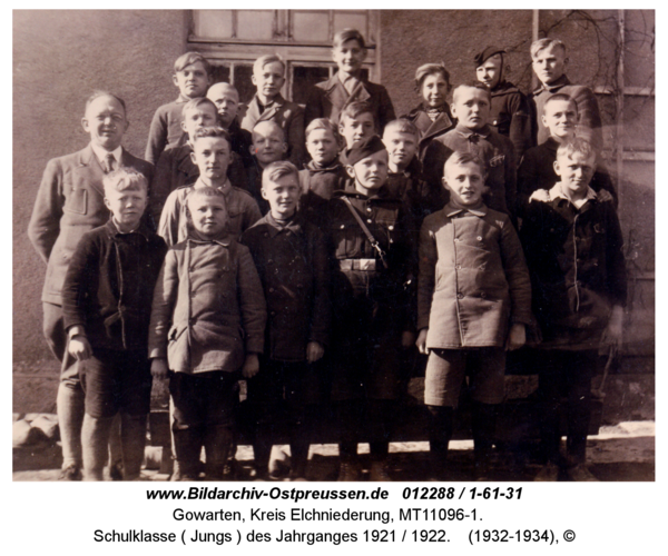 Gowarten, Schulklasse ( Jungs ) des Jahrganges 1921 / 1922