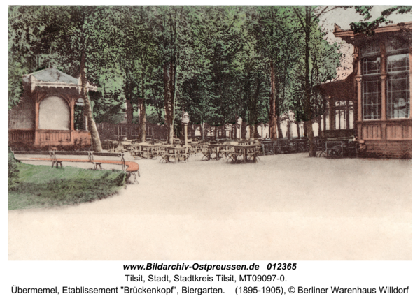 Tilsit, Übermemel, Etablissement "Brückenkopf", Biergarten