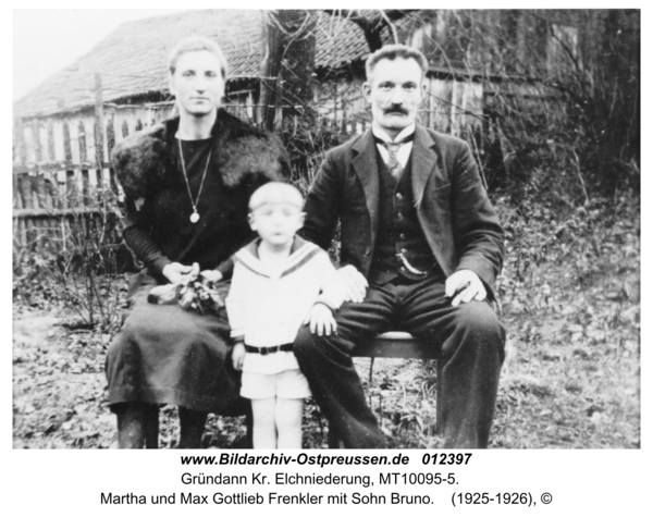 Gründann, Martha und Max Gottlieb Frenkler mit Sohn Bruno