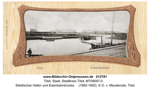 Tilsit, Städtischer Hafen und Eisenbahnbrücke