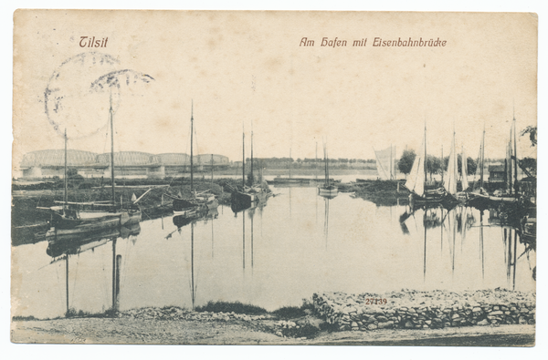 Tilsit, Städtischer Hafen und Eisenbahnbrücke