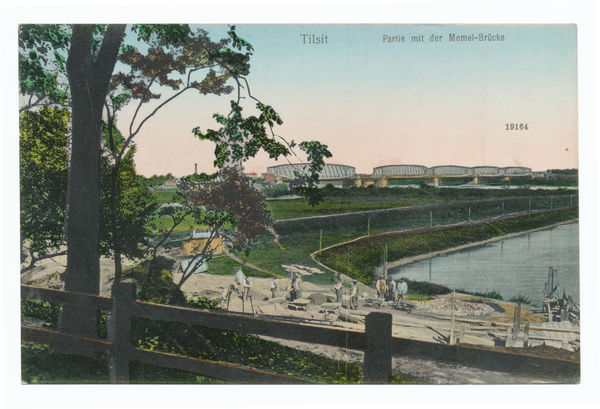 Tilsit, Städtischer Hafen und Eisenbahnbrücke