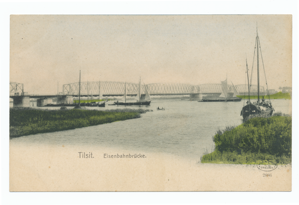 Tilsit, Städtischer Hafen und Eisenbahnbrücke