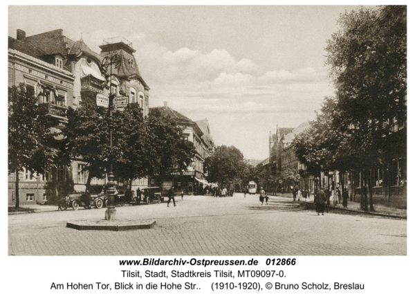 Tilsit, Am Hohen Tor, Blick in die Hohe Str.