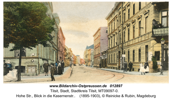 Tilsit, Hohe Str., Blick in die Kasernenstr.