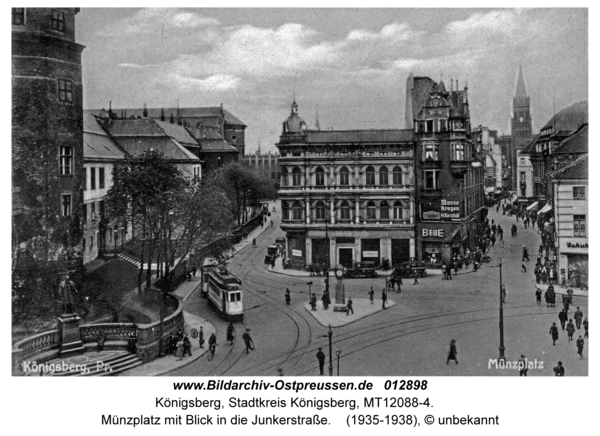Königsberg, Münzplatz mit Blick in die Junkerstraße