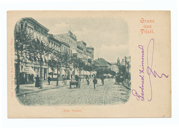 Tilsit, Hohe Str. zwischen Langgasse und Wasserstr., Nordseite, Blick nach Osten