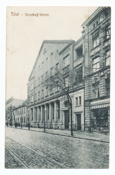 Tilsit, Hohe Str. zwischen Schenkendorfplatz und Wasserstr., Blick nach Westen